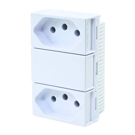 Tomada Dupla 20A 250V Monobloco Separadas Ilumi Slim 86121 ED CABOS