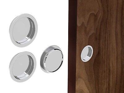 Flush Recessed Handle For Sliding Door Set Of 2 Chrome Satin Nickel