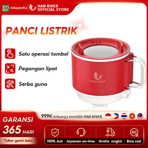 Promo HAN RIVER Panci Listrik Panci Listrik Serbaguna Double Layer