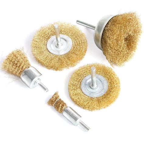 Fppo Brass Wire Wheel Brush Kit For Drill Crimped Cup Brush With