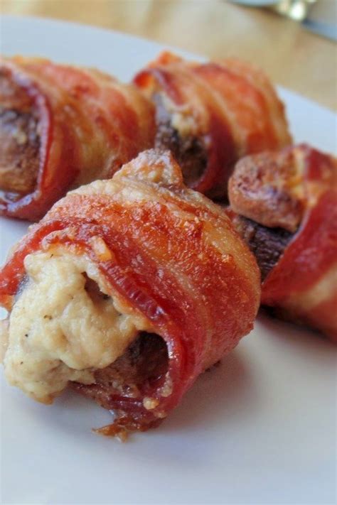 Bacon Wrapped Stuffed Mushrooms Nesarah Recipes