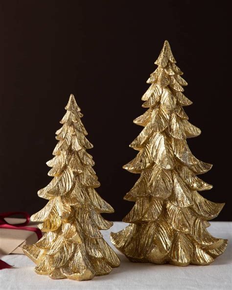 Metallic Glitter Tabletop Christmas Trees Set Of 2 Balsam Hill