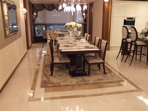 Wood and Tile the Dining Room Flooring for Comfortable - Shhozz