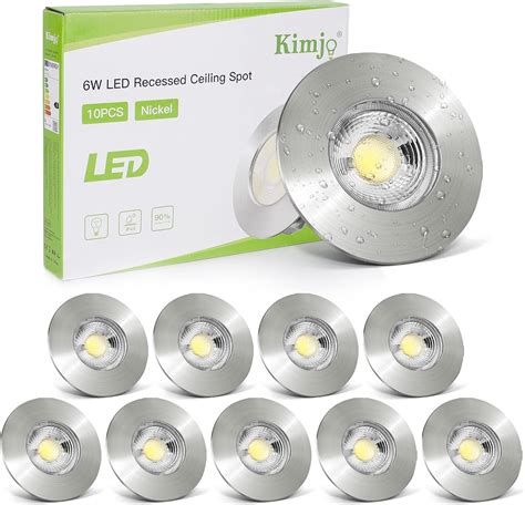 Kimjo Spot Led Encastrable Blanc Froid 6000k 6w Spot Salle De Bain