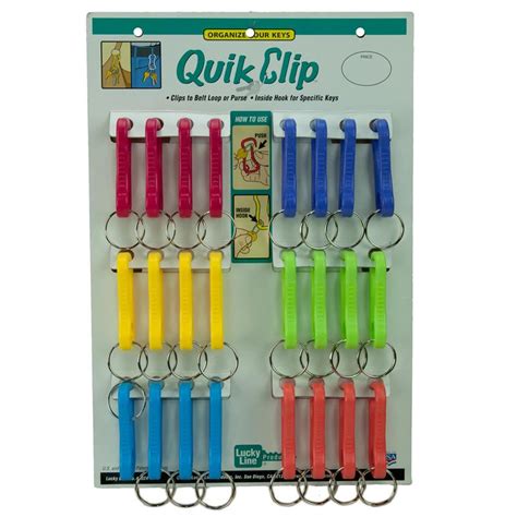 Lucky Line Plastic Quik Clip 24 To A Card Assorted Colors