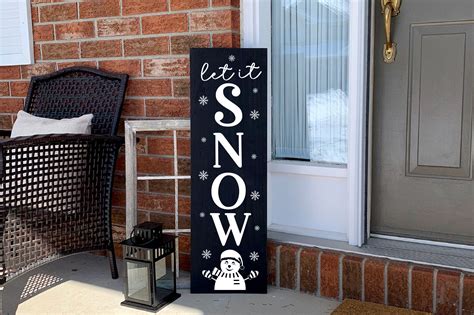 Let It Snow Christmas Porch Sign Svg By Craftlabsvg Thehungryjpeg