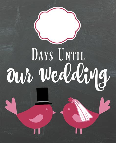 Free Printable Wedding Countdown Sign Printable Form Templates And