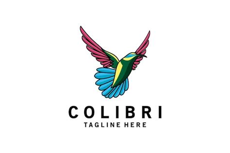 Création De Logo D oiseau Colibri Volant Abstrait Moderne Vecteur Premium