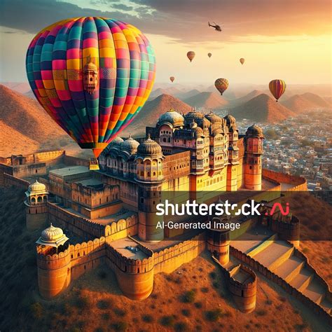 ภาพ Hot Air Baloon Ride Rajasthan State ทสรางโดย AI Shutterstock