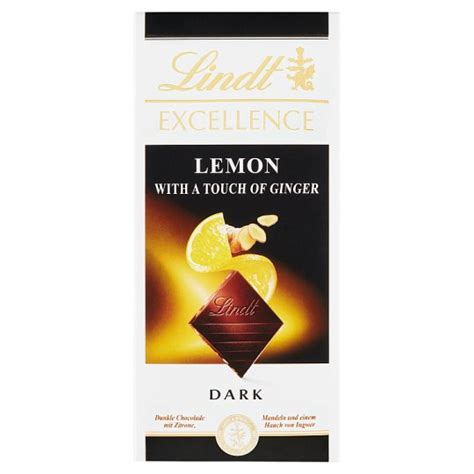 Lindt Excellence Dark Chocolate Lemon With A Touch Of Ginger G