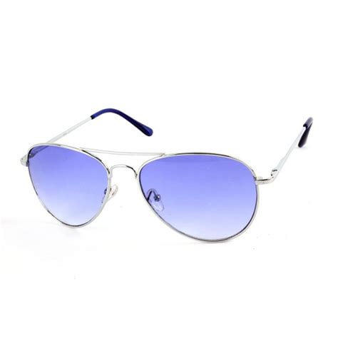 Metal Classic Aviator Color Lens Sunglasses Medium Size P968 - Silver ...