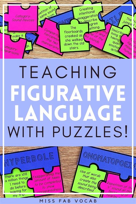 Figurative Language Matching Puzzles Teaching Figurative Language