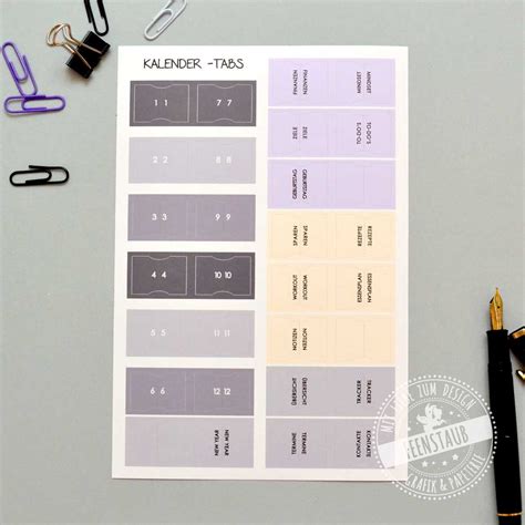 Sticker Für Kalender Tabs Register Monate And Viele Themen