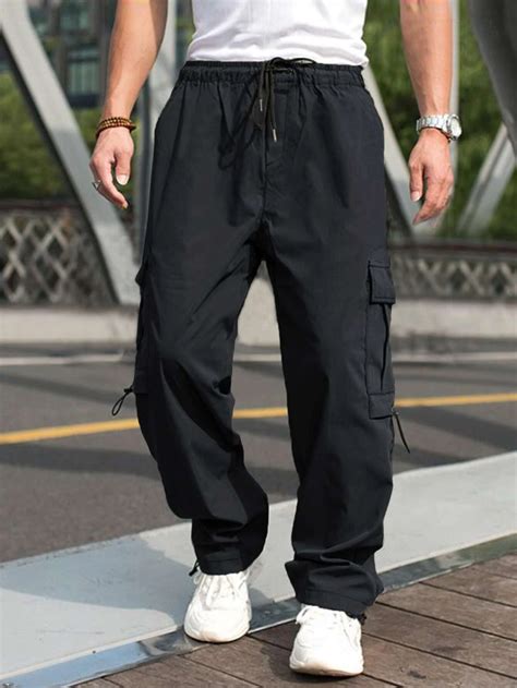 Manfinity Hypemode Pantalones Holgados De Carga Para Hombre Con Cintura