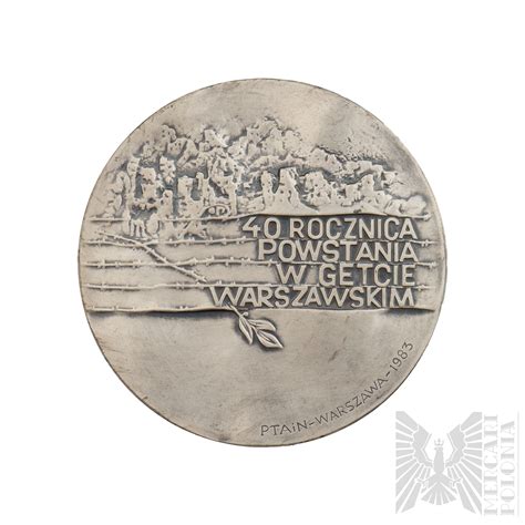 PRL Medal 40 Lecie Powstania W Getcie Warszawskim PTAiN Warszawa 1983