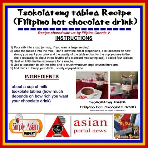 Tsokolateng Tablea Filipino Hot Chocolate Drink Recipe Chocolate