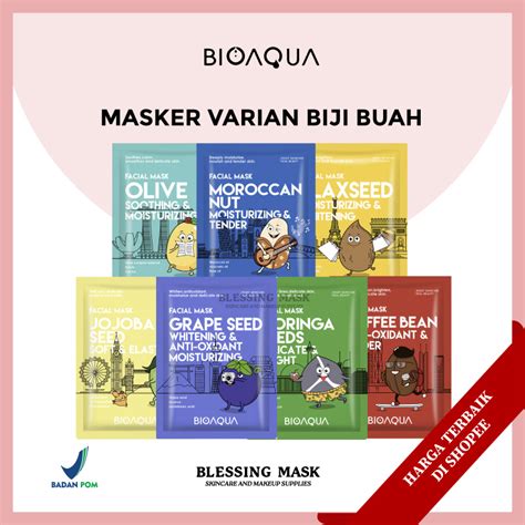 Jual Bioaqua Sheet Mask Masker Wajah Biji Buah Face Mask Ml Moringa