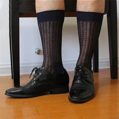 2017 Stripe Men Formal Silk Socks Suits Sheer Sexy Socks Transparent