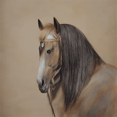 Buckskin Horse With Feathers In Mane Painting · Creative Fabrica