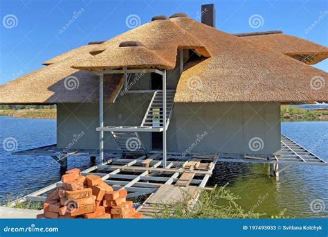 River Or Lake House Building Home On The Water Construction Stock