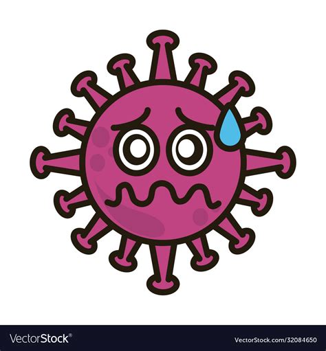 Virus Emoticon Covid 19 Emoji Character Infection Vector Image