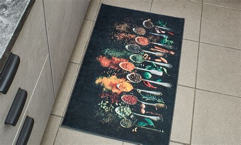 Jusqu Tapis De Cuisine Stampa Avec Motifs Pices Groupon