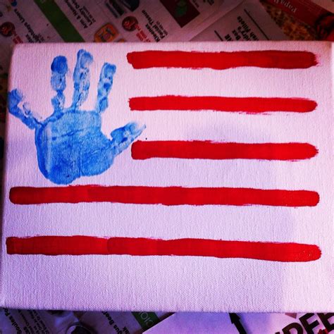 Fourth Of July American Flag Handprint Craft