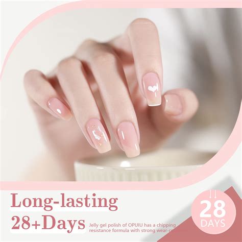 OPUIU Esmalte de uñas de gel rosa lechoso esmalte de gel transparente nude translúcido gel de