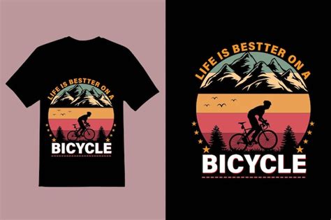 Premium Vector Mountain Biking T Shirt Graphic Design Hand Drawn Line