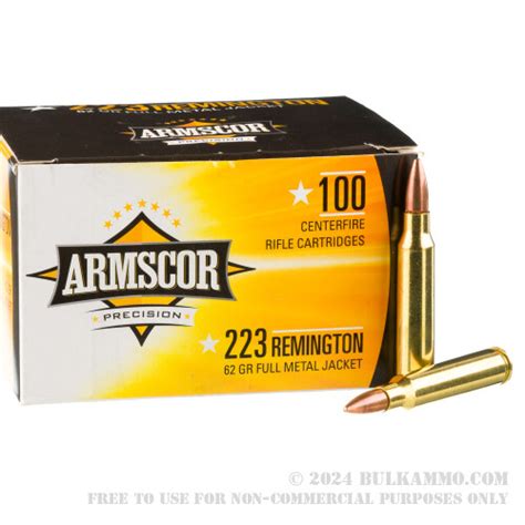 1200 Rounds Of Bulk 223 Ammo By Armscor 62gr FMJ