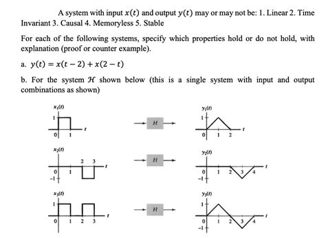 Solved A System With Input X T And Output Y T May Or May Chegg