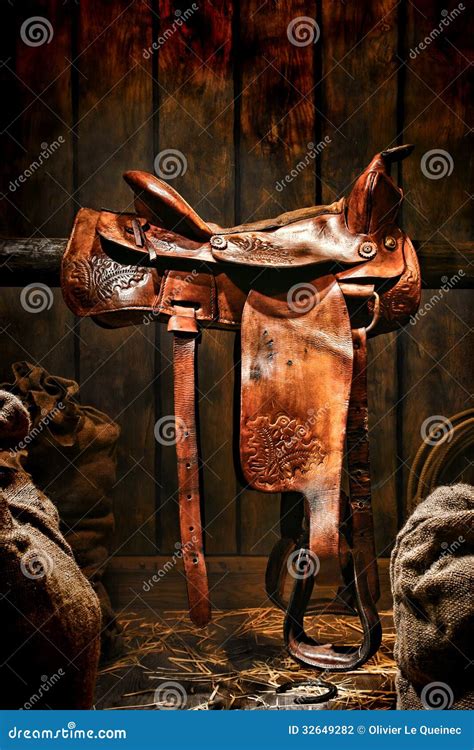 American West Legend Rodeo Cowboy Western Saddle Stock Photo Image Of