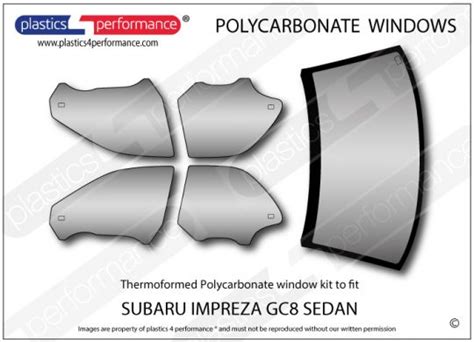 SUBARU Impreza GC Lexan Makrolon Polycarbonate Window Kit