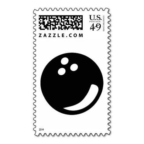 Black Bowling Ball Postage Bowling Ball Adhesive Labels