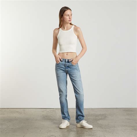 The Pima Micro Rib Short Tank White Everlane