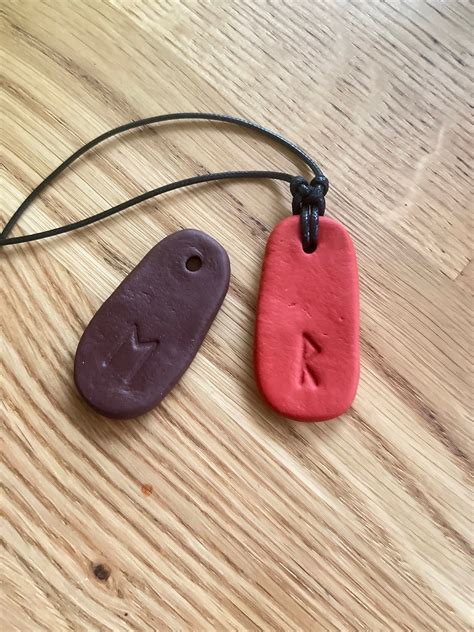 Rust Brown Rune Necklace Rune Talisman Viking Runes Viking Etsy