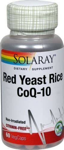 Solaray Red Yeast Rice Plus Coq 10 Veg Caps 60 Ct Kroger