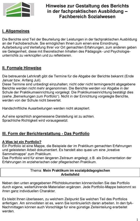 Portfolio Orientierungspraktikum Lehramt Beispiel