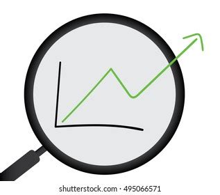 Vector Magnifying Glass Showing Rising Graph Stock Vector Royalty Free