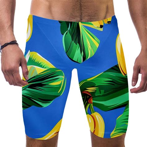 Mens Swim Briefs Mens Swim Jammers Modern Cartoon Tropical Plant