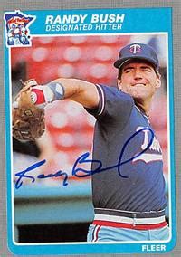 Randy Bush Autographed Baseball Card Minnesota Twins 1985 Fleer 272