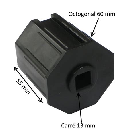 Embout octogonal 60 mm carré 13 mm Euromatik