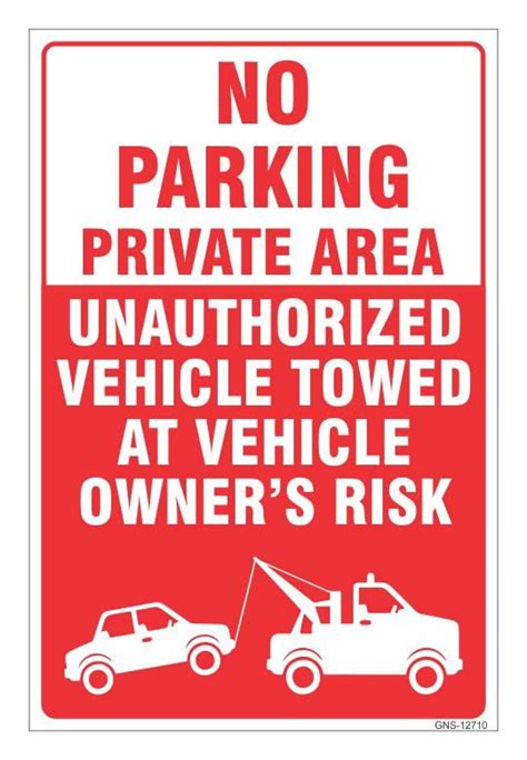 Aditya Sign No Parking Private Area Sign Board For Office Industry