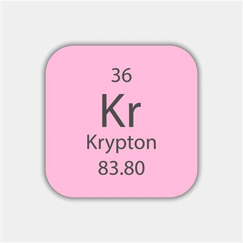 Krypton Symbol Chemical Element Of The Periodic Table Vector