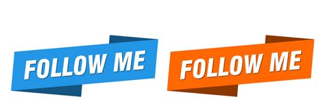 Follow Me Banner Template Ribbon Label Sign Vector Image