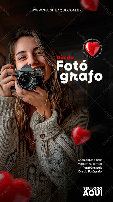 Story dia do fotógrafo dia nacional psd editável download