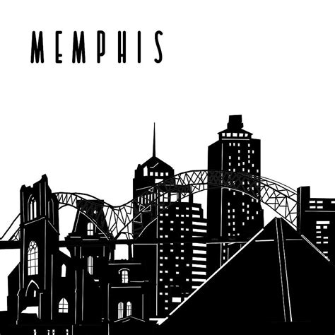 Memphis Skyline Panorama Digital Art By Bekim M Pixels