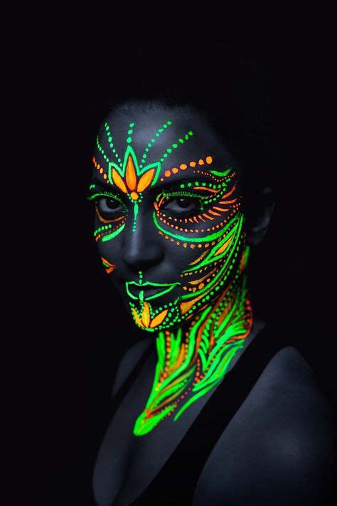 200 beste ideeën over Uv black light neon face paint schminken