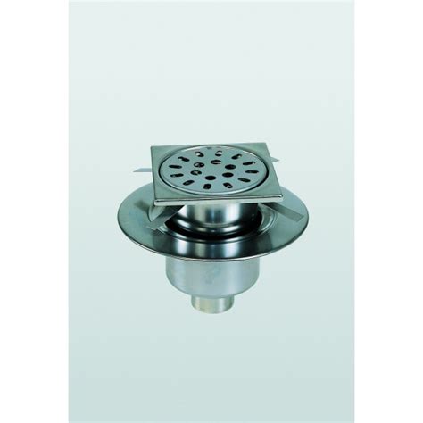 Siphon inox pour sols carrelés sans cadre réglable grille Ø 175 mm ép