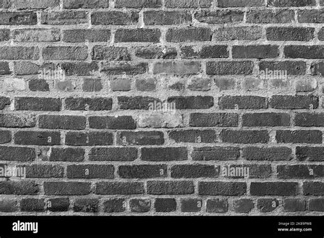 Horizontal Part Of Black Painted Brick Wall Abstract Black Brick Wall